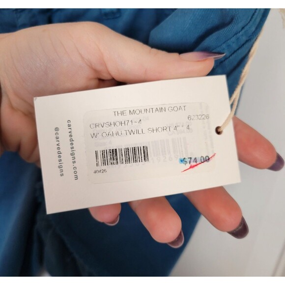 NWT Carve Designs Oahu Twill Shorts 4" Inseam Size 4 - Picture 5 of 7